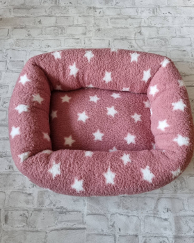 Wellnessbett Teddyfleece altrosa Stern 65x50