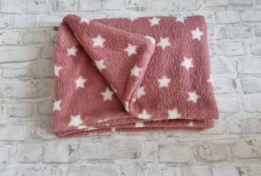 Wellnessdecke Teddyfleece altrosa Stern 100x70