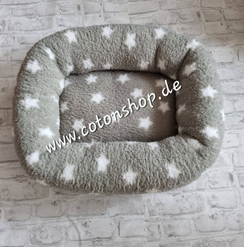 Wellnessbett Teddyfleece hellgrün Stern 65x50