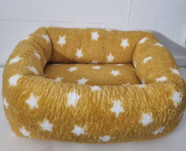 Wellnessbett Teddyfleece curry Stern 65x50