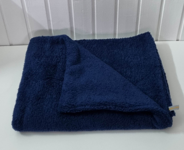 Wellnessdecke Teddyfleece dunkelblau 100x70