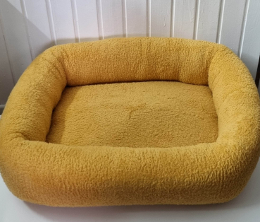 Wellnessbett Teddyfleece curry 75x60