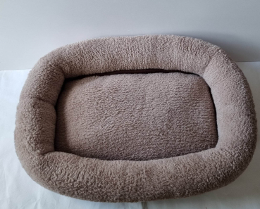Wellnessbett Welpenrand Teddyfleece beige/taupé uni 65x50