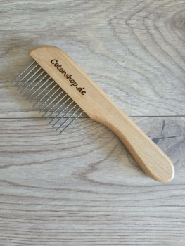 Cotonshop Buchenholz Kamm mit rotierenden Zinken 16