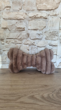 Wellnessknochen aus Luxuscord hellbraun/taupe - ca. 30cm
