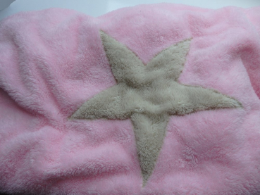 Hundedecke Welpendecke Plaid Pooch rosa Stern creme - M