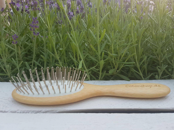 Cotonshop-Bürste klein, Ideal für Welpen aber auch für Erwachsene Hunde  - sehr handlich