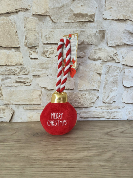 Hundespielzeug Xmas Baumkugel  Plüsch rot