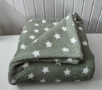 Wellnessdecke Teddyfleece hellgrün Stern 140 x 200